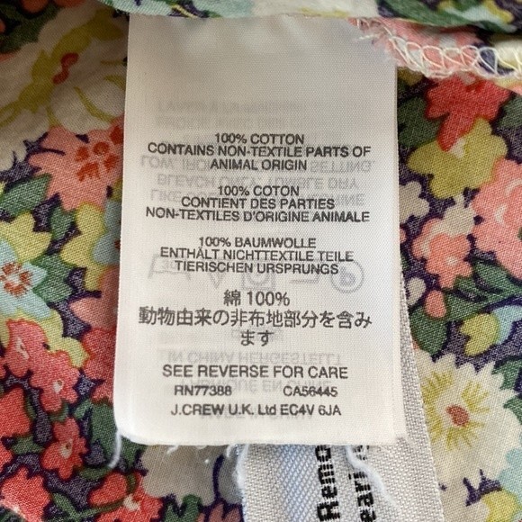 J. Crew Liberty Print Floral Ruffle Blouse Sleeveless Tie Split Neck Thorpe - Picture 11 of 16